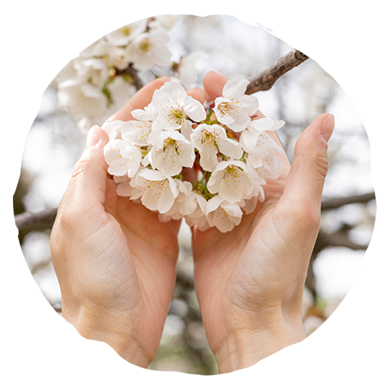 flowers in hands