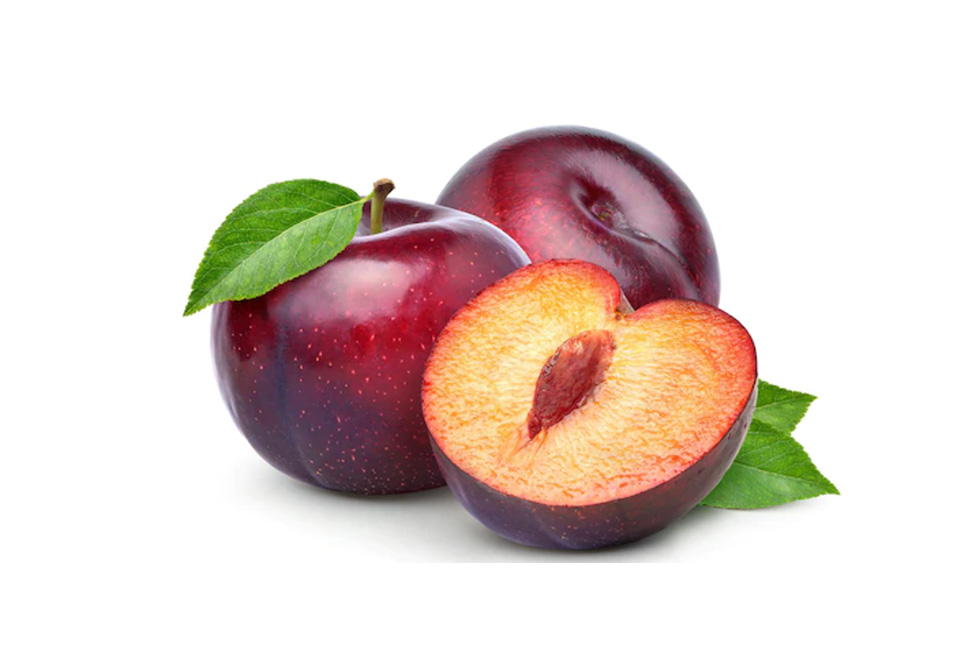 plum on white background