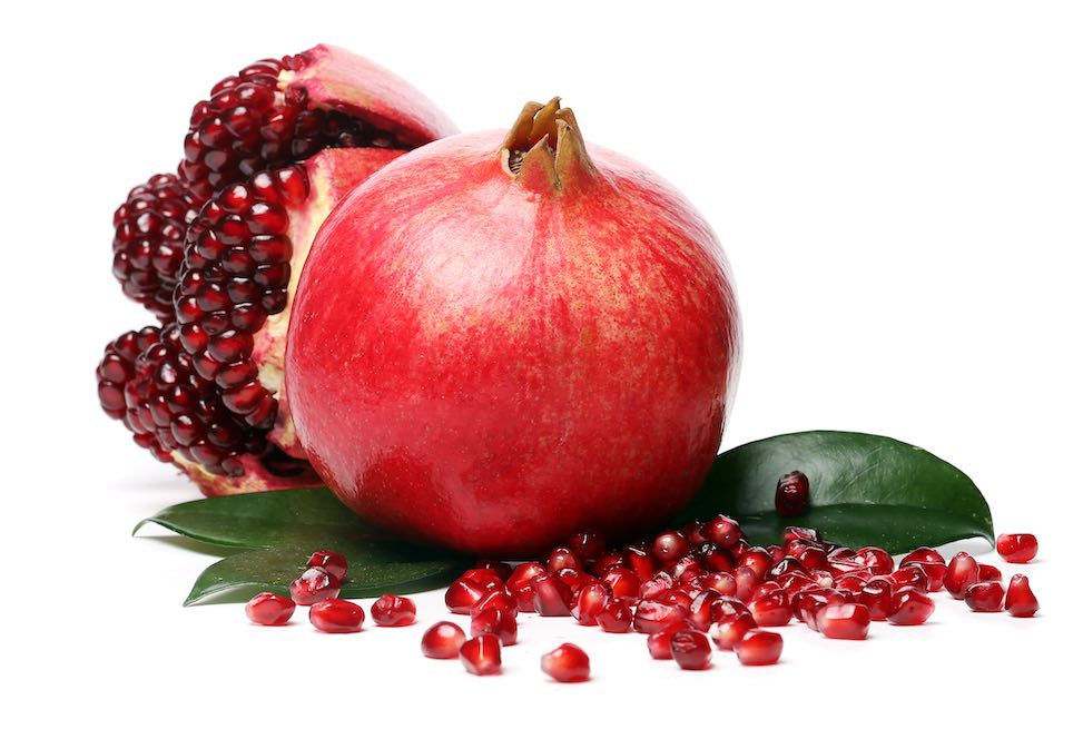 pomegranate on white background