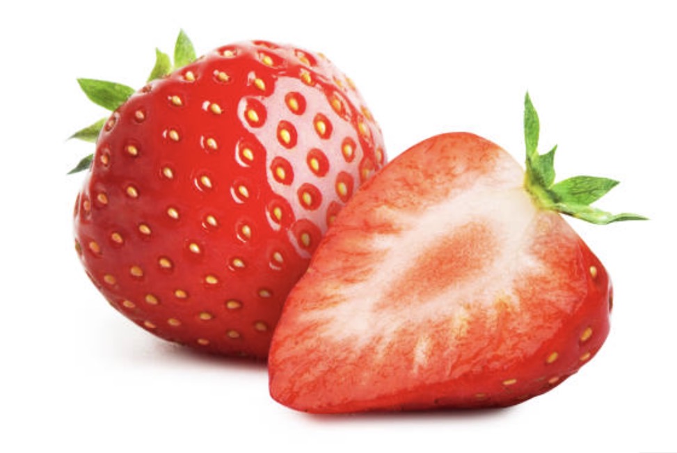 strawberries white background